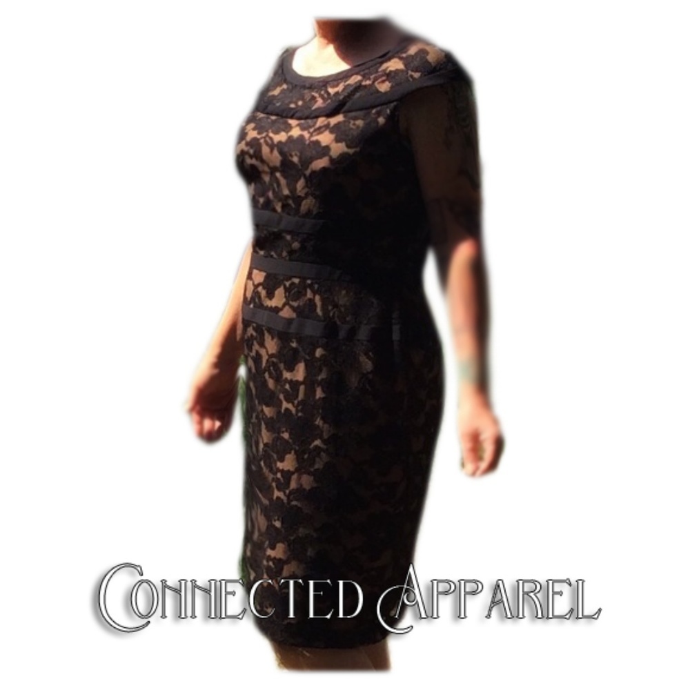🐞 Black Lace Sleeveless Sheath Dress